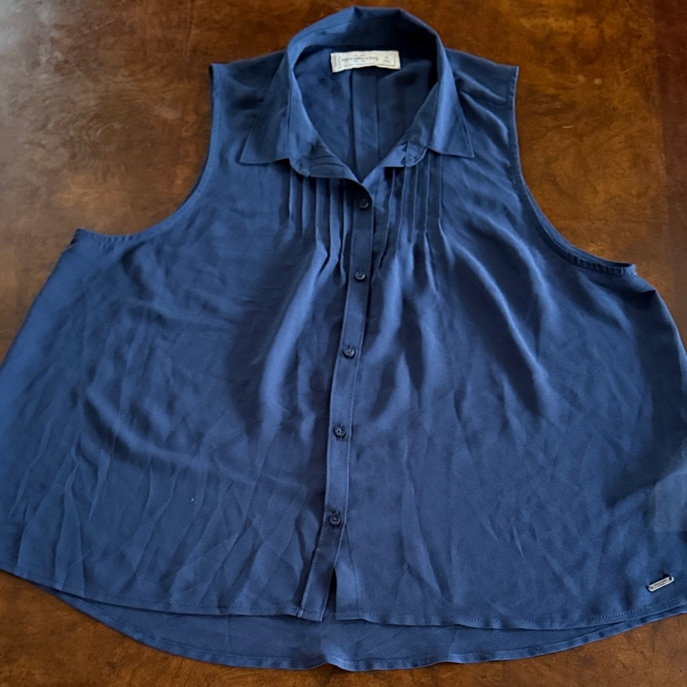 Abercrombie & Fitch Blue Sleeveless Blouse